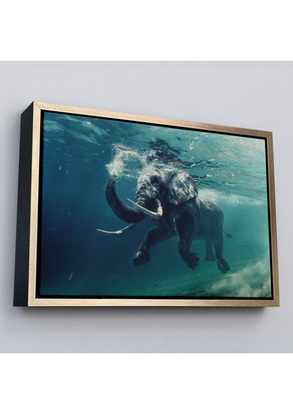 Çerçeveli Yüzen Fil Dekoratif Kanvas TABLO-1128