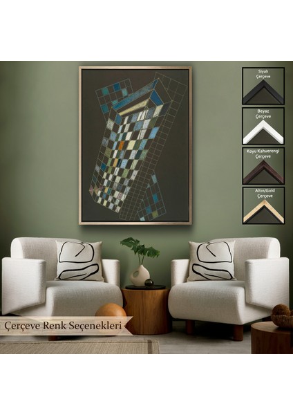 Çerçeveli Wassily Kandinsky - Küçük Uçaklar TABLOSU-7494