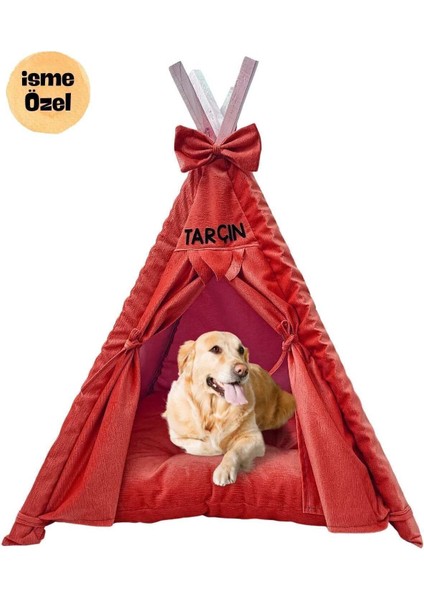 Yıkanabilir Büyük Köpek Çadırı, 110X110 Cm, Kırmızı, Rahat ve Şık Tasarım