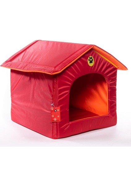 Kırmızı Ev Silinebilir Paraşüt Kumaş Köpek/kedi Kulübesi