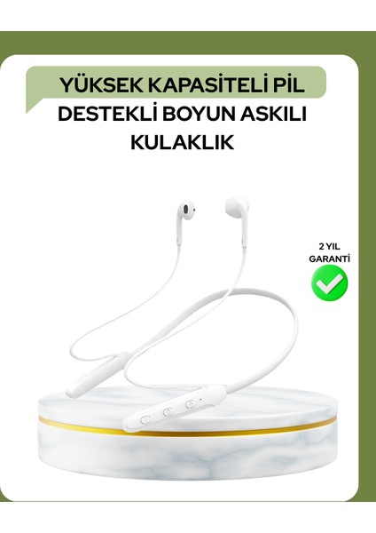 100 Saat Pil Ömrü Boyun Askılı Bluetooth Kablosuz Kulaklık