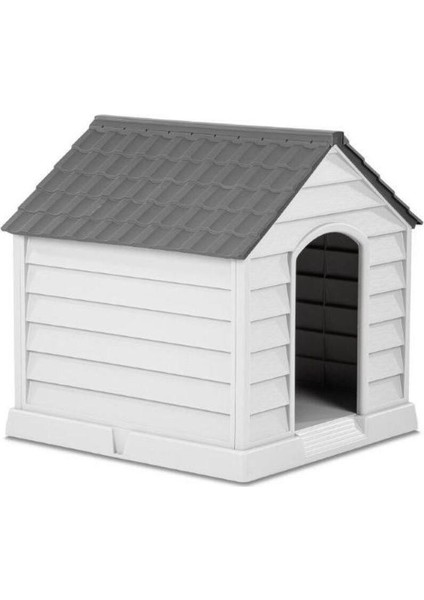 Dış Mekan Büyük Plastik Köpek Kulübesi, Antrasit-Taş Gri, Yeşil Renk