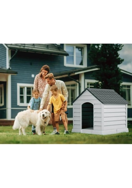 Dış Mekan Büyük Plastik Köpek Kulübesi, Antrasit-Taş Gri, Yeşil Renk indirimleri