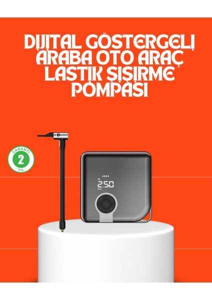 150 Psı Yüksek Basınç Kapasiteli Kablosuz Lastik Pompası