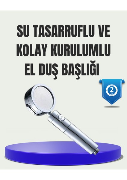 Masaj ve Yağmur Modlu Su Tasarruflu Duş Başlığı