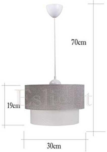 Stone Pasta Sarkıt Avize Açık Gri Modern Tasarım 30 cm Yükseklik 19 cm