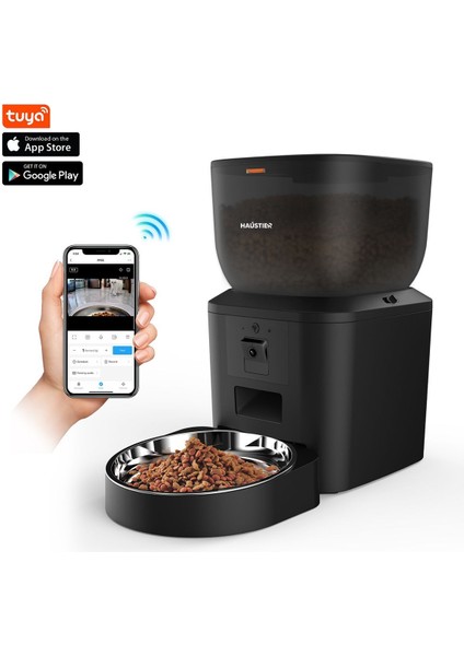 Kameralı Gece Görüşlü Otomatik Metal Mama Kabı, 4l, Siyah, 2.4ghz/5ghz, Evcil Hayvanlar Için fiyatları
