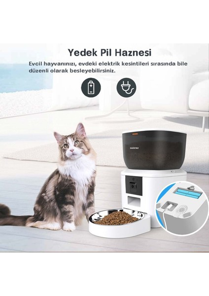Kameralı Gece Görüşlü Otomatik Metal Mama Kabı, 4l, Siyah, 2.4ghz/5ghz, Evcil Hayvanlar Için indirimleri