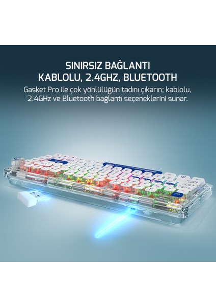 Gasket Pro Rgb Wireless/bluetooth/kablolu Mekanik Red Switch Ingilizce Q Gasket Gaming Klavye indirimleri
