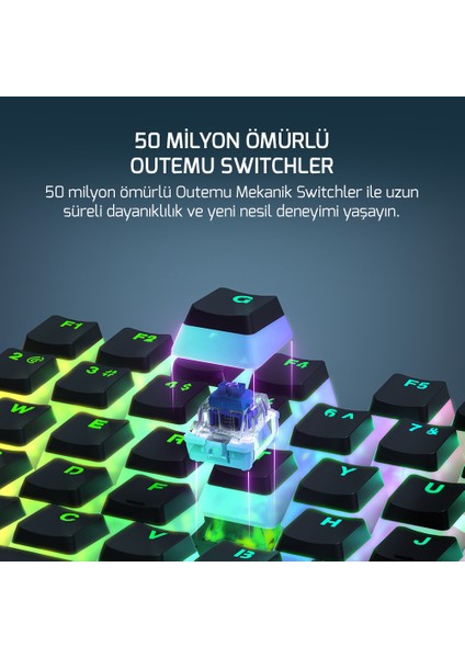 Suki Tkl Mekanik Blue Outemu Switch Puding Keycaps Ingilizce Q USB Gaming Klavye fırsatları