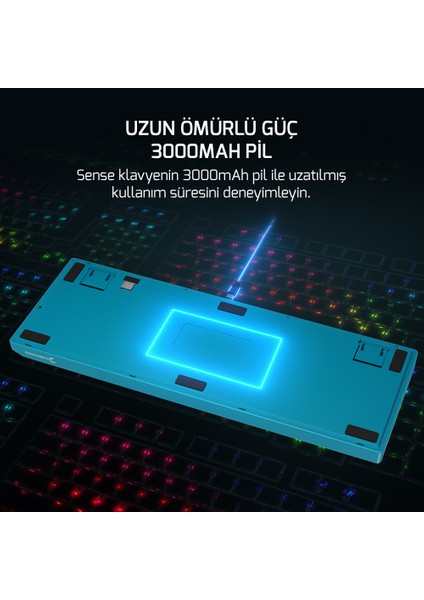 Sense Rgb Wireless/bluetooth/kablolu Mekanik Red Switch Ingilizce Q Gaming Klavye indirimleri