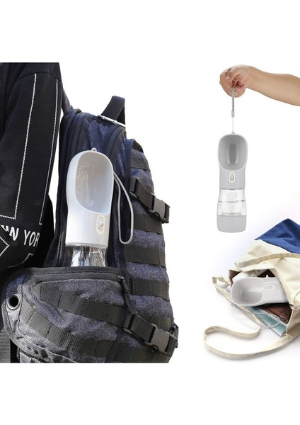 Taşınabilir Evcil Hayvan Suluğu, 380 Ml, Sızdırmaz, Kilitli, Seyahat ve Ev Kullanımı