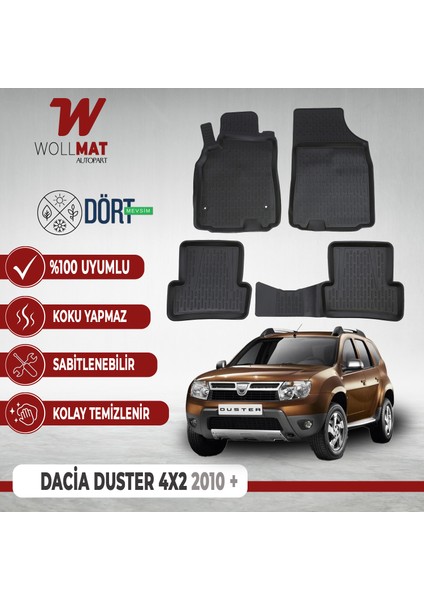 Dacia Duster Paspas 2009 2017 Arası Uyumlu 3D Havuzlu Paspas Seti