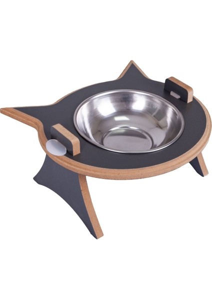Gri Çelik Kedi ve Köpek Mama ve Su Kabı, Dayanıklı ve Şık Tasarım