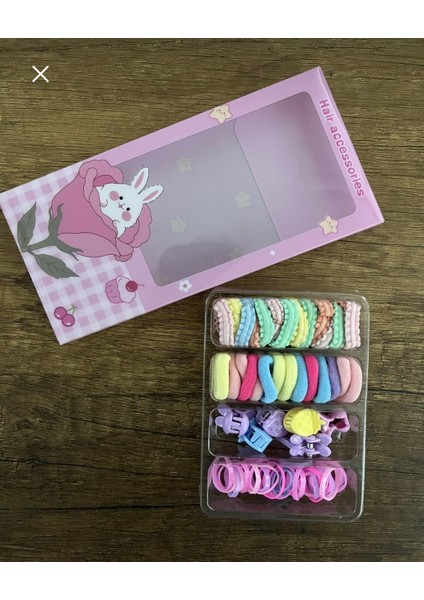 1 Paket Bebek Çocuk Kutulu Renkli Ince Lastik Mandal Havlu Saç Boncuğu Toka Seti Y2K Kpop Kore fiyatları