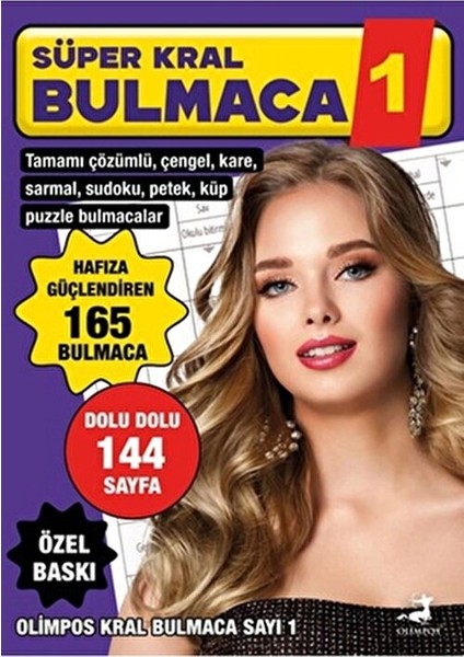 Kral Bulmaca Dergisi Sayı 1 48 Sayfa Çengel Sudoku ve Daha Fazlası modelleri