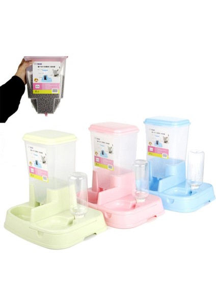 Ayrılabilir Otomatik Pembe Mama ve Su Kabı, Plastik, Kolay Temizlenir indirimleri