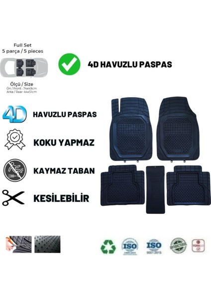 Peugeot Bipper 2016 Havuzlu Üniversal Canlı Siyah Desenli High Plus Oto Paspas modelleri