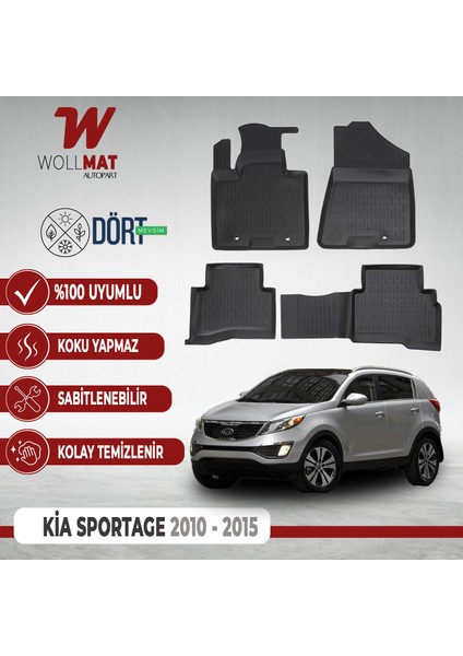 Kia Sportage Paspas 2010 2015 Arası 3D Havuzlu Paspas Seti