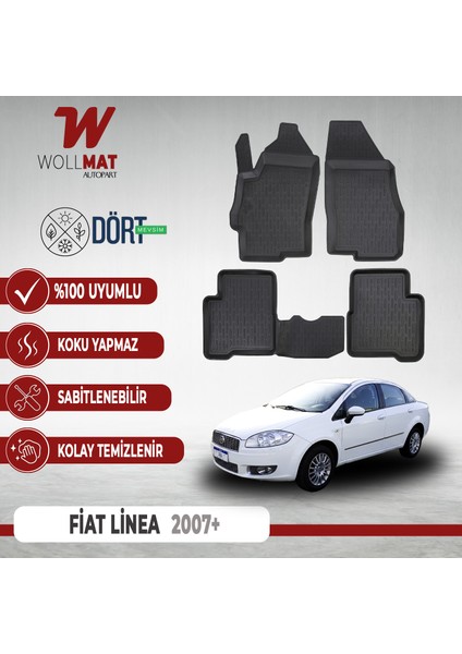 Fiat Linea Paspas 2007-2017 Arası 3D Havuzlu Paspas Seti
