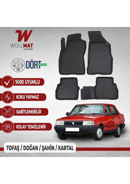 Tofaş Doğan/şahin/kartal Paspas Uyumlu 3D Havuzlu Paspas Seti