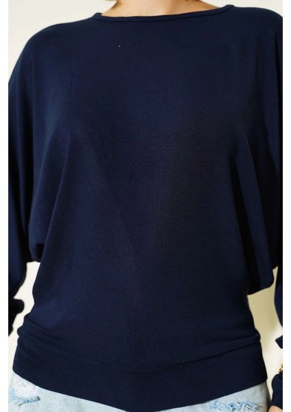 Yarasa Kol Salaş Bluz Lacivert T4273 fiyatları