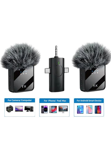 Profesyonel Kablosuz Mikrofon Seti – Youtube, Reels, Tiktok, Podcast Için Uygun