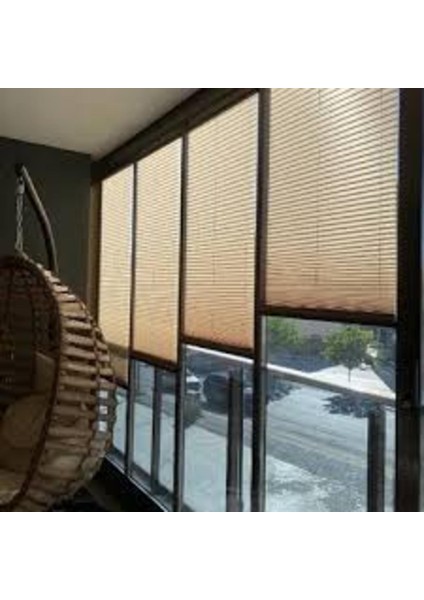 Cam Balkon Perdesi Plise Perde Kahverengi Istediğiniz Ölçüde fiyatları