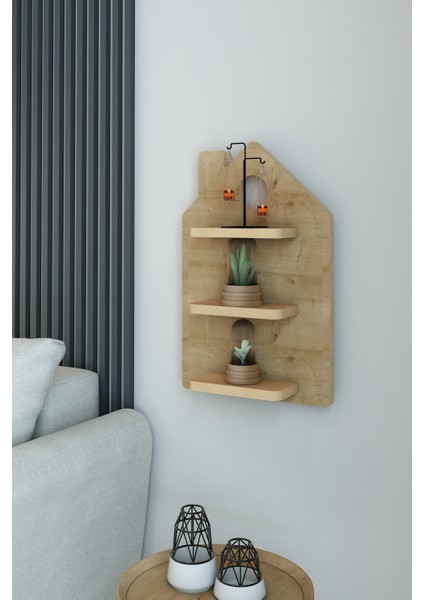Rafido Ahşap Dekoratif Duvar Rafı 51X33 cm indirimleri