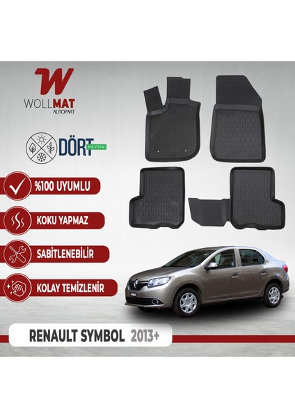 Renault Symbol Uyumlu Paspas 2013 Sonrası 3D Havuzlu Paspas Seti