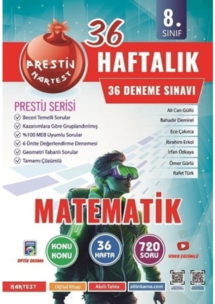Nartest Yayınları 8. Sınıf Haftalık Matematik Denemeleri