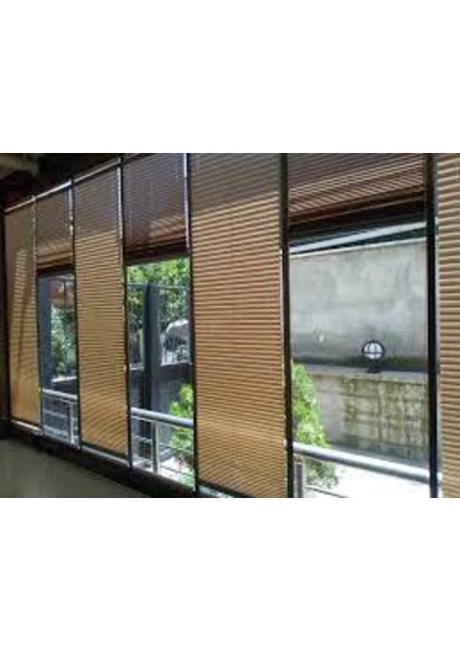 Cam Balkon Perdesi Plise Perde Kahverengi Istediğiniz Ölçüde fırsatları