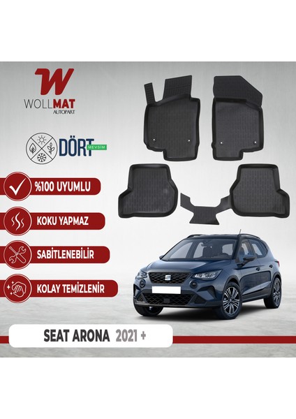 Seat Arona Paspas 2021 Sonrası 3D Havuzlu Paspas Seti