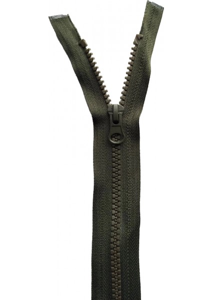 Kalın Dişli Haki 80 cm Kemik Diş Fermuar 1 Adet