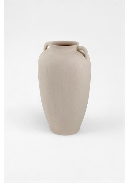 Noa Bohem Dokulu Oval Seramik Küp Vazo (16X29 Cm)