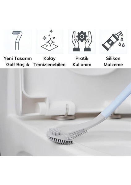 Golf Tasarımlı Silikon Wc Klozet Mutfak Temizlik Fırçası Kanca Hediyeli fırsatları