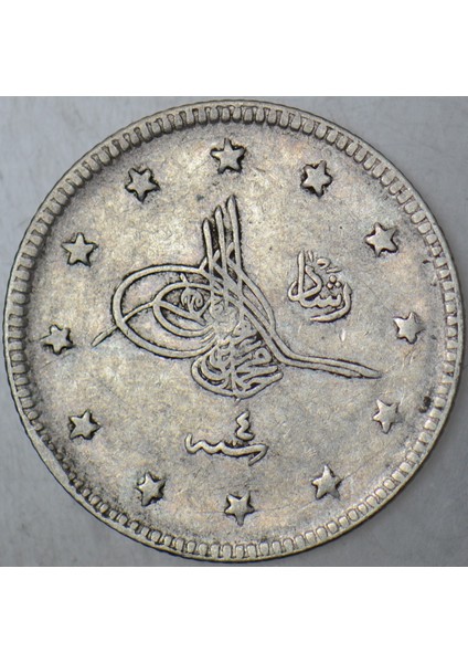 V. MEHMED REŞAD GÜMÜŞ 2 KURUŞ 1327/4 KOSTANTİNİYYE DARBI. OSMANLI İMPARATORLUĞU. fiyatları