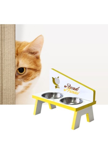 Çelik Kedi ve Köpek Mama ve Su Kabı 2'li, 250 Ml, Sarı Renk, Dayanıklı ve Şık Tasarım fırsatları
