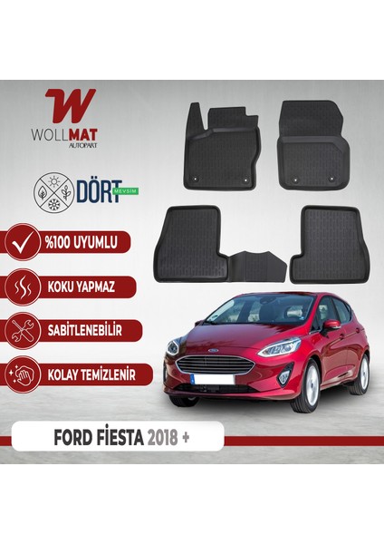 Fiesta Paspas 2018 2023 Arası 3D Havuzlu Paspas Seti