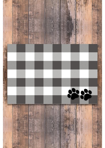 Gri Vinil Kaymaz Tabanlı Keçe Baskılı Evcil Hayvan Mama Paspası 25X40 fiyatları