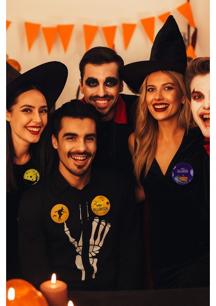 Lisanslı Yaka Çanta Rozeti Halloween Cadılar Bayramı 6'lı Parti Rozeti-Pinyata Içi Hediyesi fiyatları