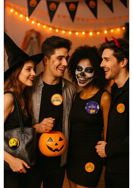 Lisanslı Yaka Çanta Rozeti Halloween Cadılar Bayramı 6'lı Parti Rozeti-Pinyata Içi Hediyesi fırsatları