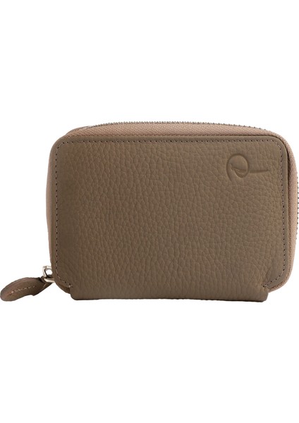 Hakiki Deri Kadın Fermuarlı Cüzdan Küçük Boy Çok Bölmeli Tozluğu ile Birlikte