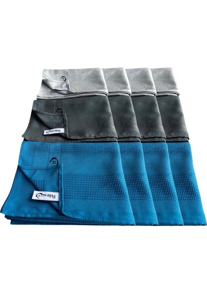 Mikrofiber Cam Bezi Genel Temizlik Bezi Mutfak Banyo Yüzey 12 Adet Mavi Antrasit Gri 40X60CM fiyatları