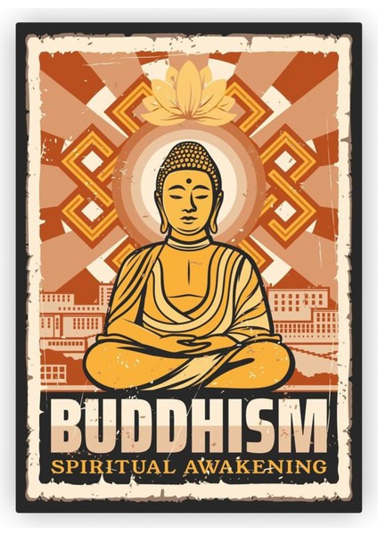Buddhism Spiritual Awakening Budizm Ahşap Poster 20X29 cm
