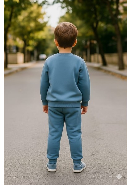 Erkek Çocuk Üç Iplik Içi Şardonlu Alt Üst Takım Uzun Kollu Sweat ve Lastikli Paça Pantolon fırsatları