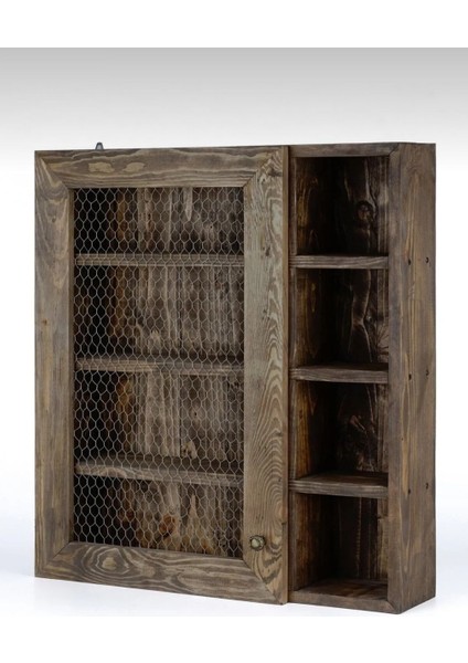 Ahşap Raflı Tel Dolap, Baharatlık Rafı, Çok Amaçlı Mutfak Dolabı modelleri