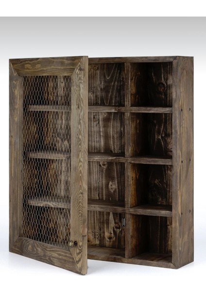 Ahşap Raflı Tel Dolap, Baharatlık Rafı, Çok Amaçlı Mutfak Dolabı fırsatları