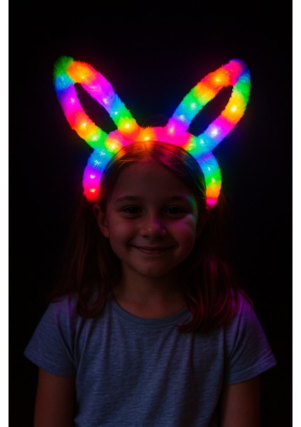 Taç tavşan kulaklı ışıklı RENGARENK modelleri