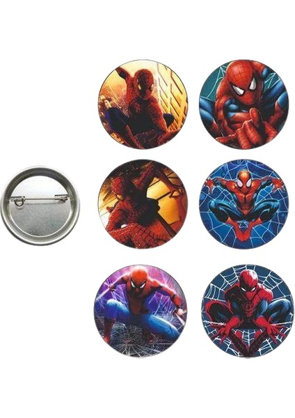 Lisanslı Yaka çanta rozeti SPİDERMAN 6LI